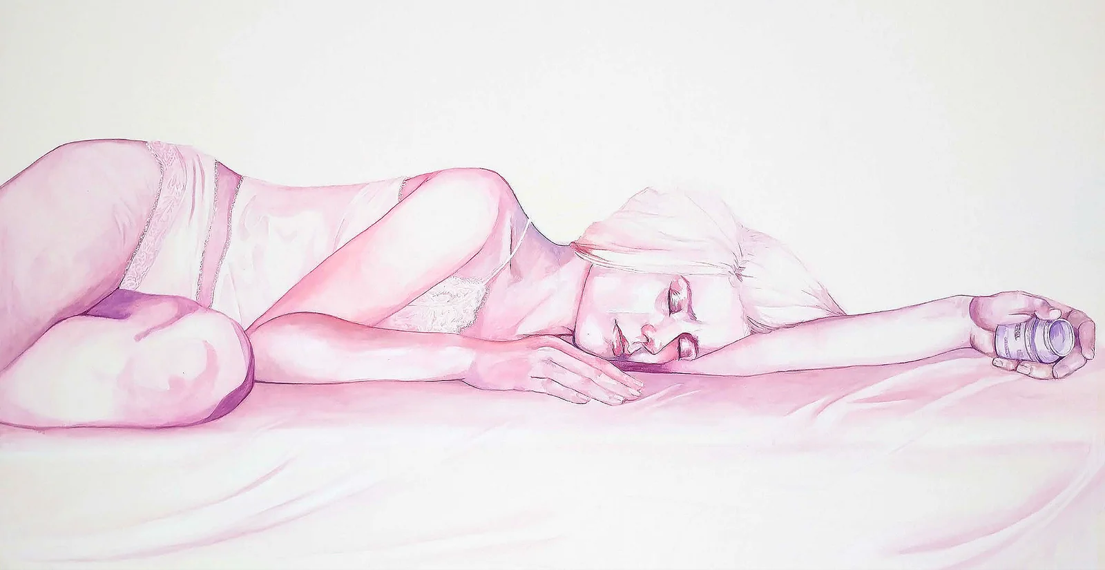Asleep — akwarela na papierze