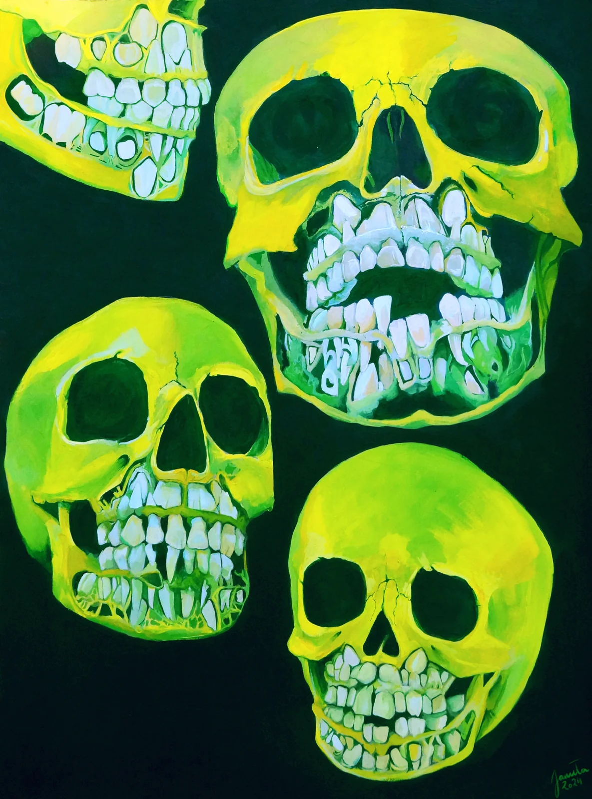 Baby Teeth — gwasz i akryl na kartonie